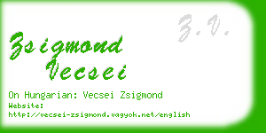 zsigmond vecsei business card